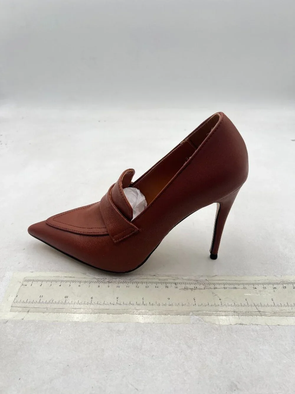 YDN Brown High Heel Pumps Slip on Pointed Toe Loafers All Season Office Shoes